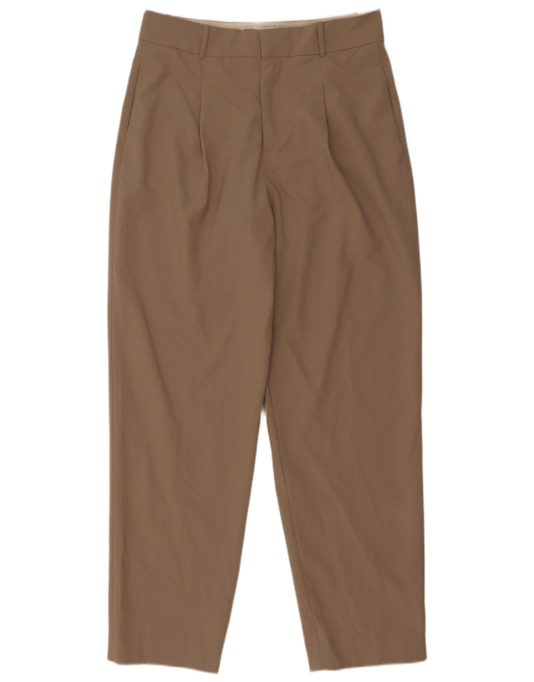 Zara Calça feminina de terno cônico médio W28 L30 poliéster bege