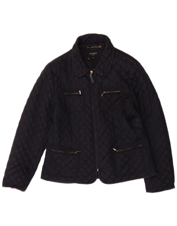 Jaqueta acolchoada feminina Hobbs UK 14 grande nylon preto