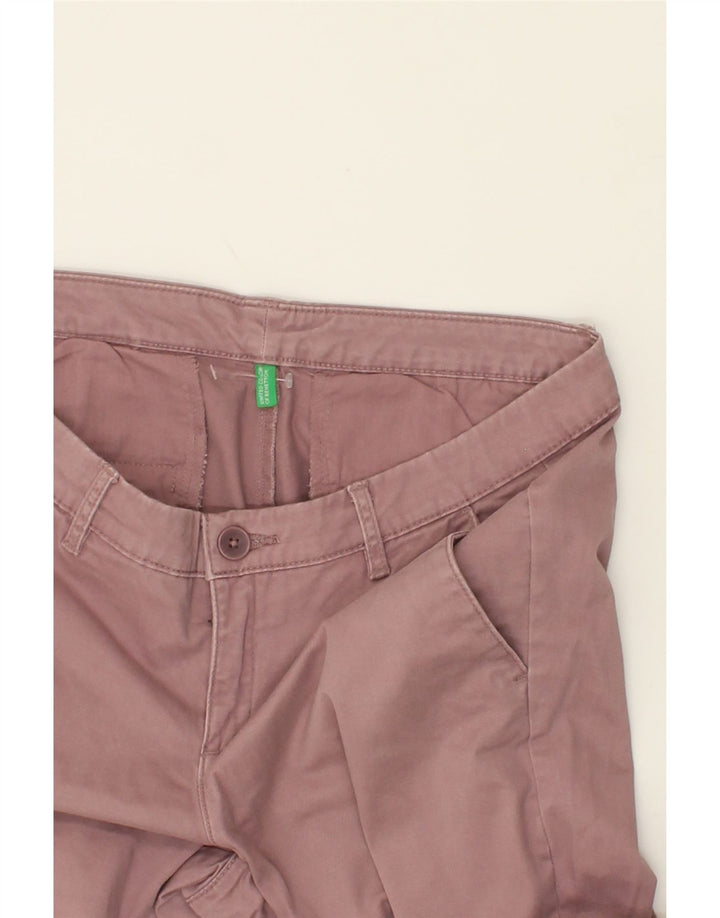 BENETTON Womens Tapered Chino Trousers W32 L28 Pink Cotton Vintage Benetton and Second-Hand Benetton from Messina Hembry 