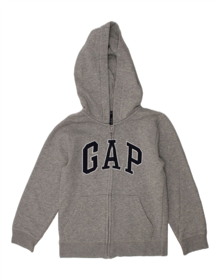 GAP Girls Graphic Zip Hoodie Sweater 6-7 Years Grey Cotton Vintage Gap and Second-Hand Gap from Messina Hembry 