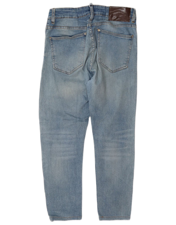 Zara Calça Jeans Masculina Cropped Slim EU 42 Grande W30 L24 Azul