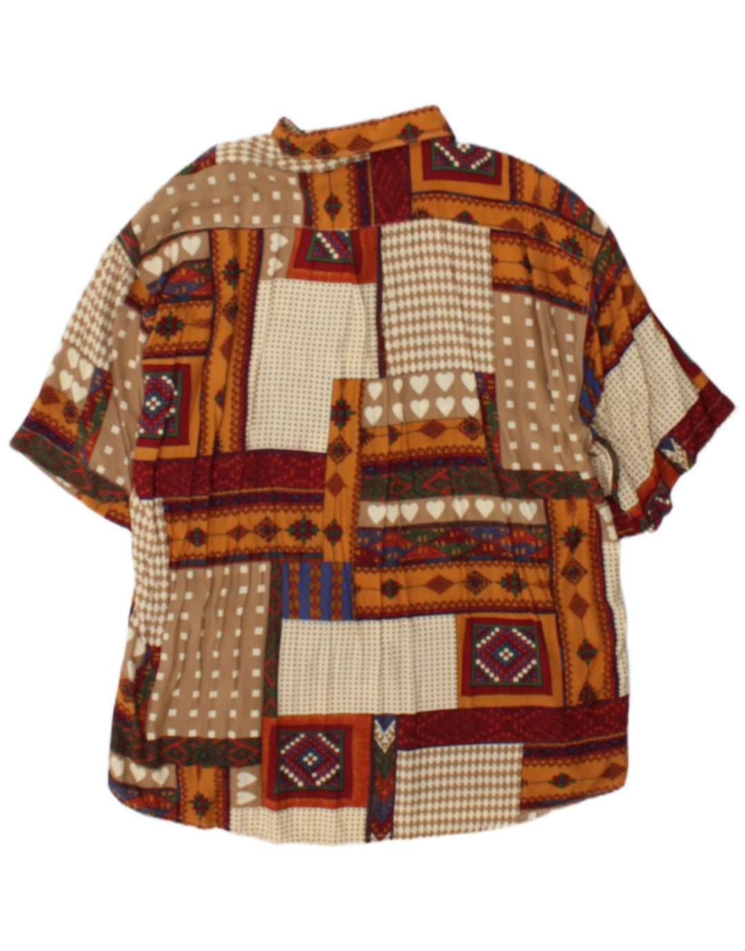 Camisa masculina de manga curta Tipo' S XL patchwork multicolorido