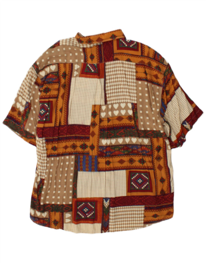 Camisa masculina de manga curta Tipo' S XL patchwork multicolorido