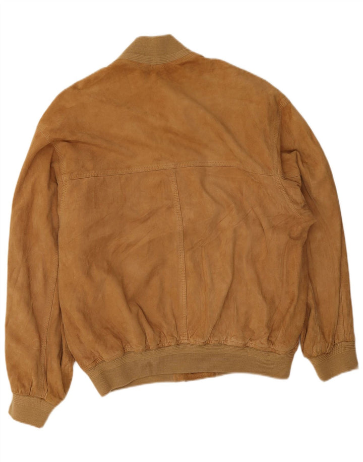 Jaqueta bomber masculina vintage de camurça IT 48 camurça bege média