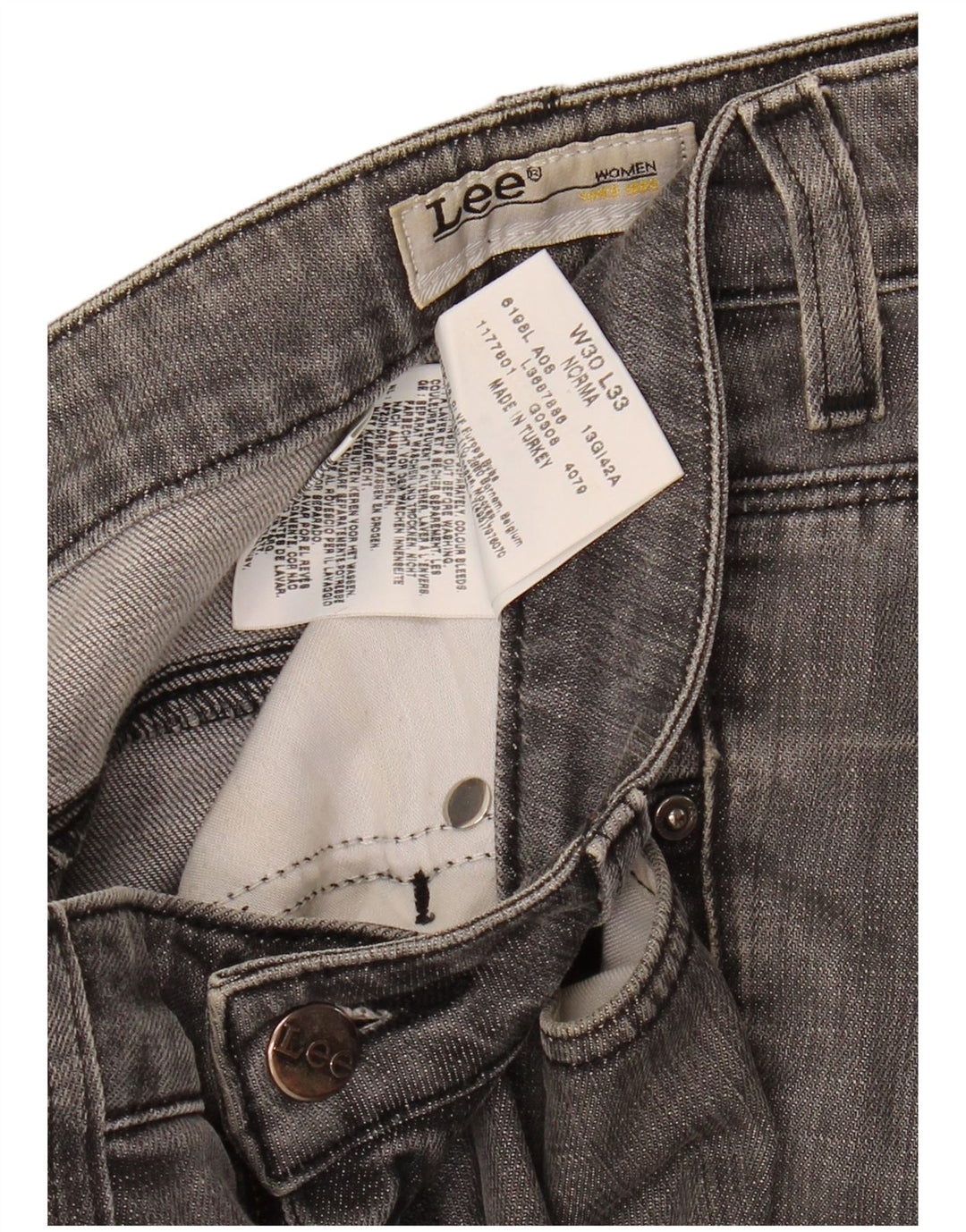 LEE Feminino Norma Slim Jeans W30 L33 Cinza Algodão