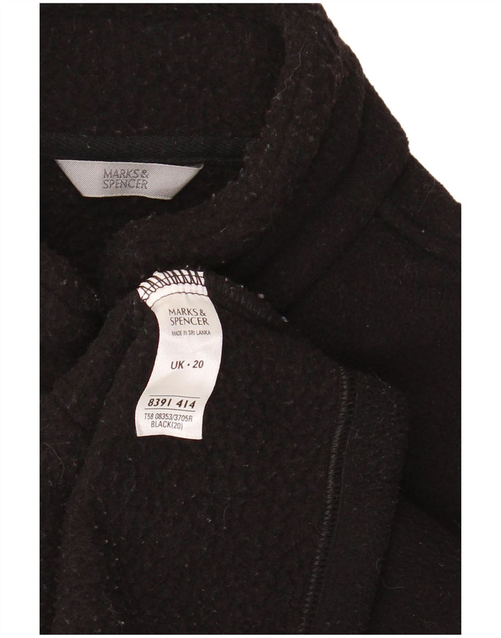 Casaco Duffle Feminino Oversized Marks & Spencer Reino Unido 20 2XL Poliéster Preto