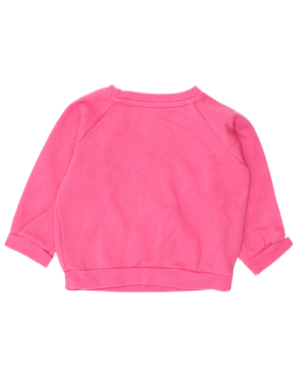 Adidas Baby Girls Graphic Button Neck Sweatshirt Jumper 3-6 Months Pink