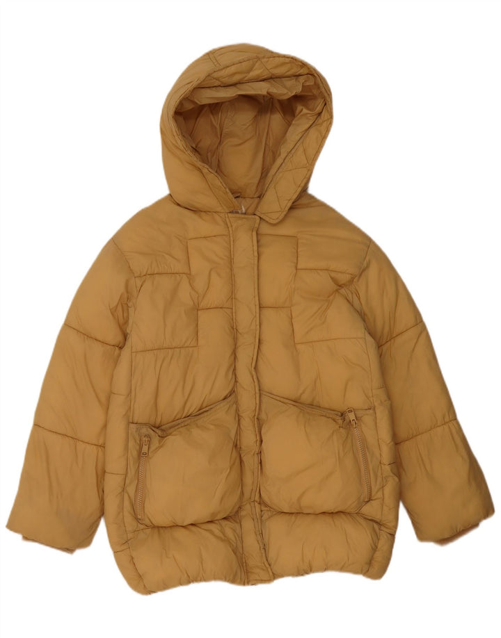 Zara Jaqueta acolchoada com capuz para meninas 11-12 anos poliamida amarela