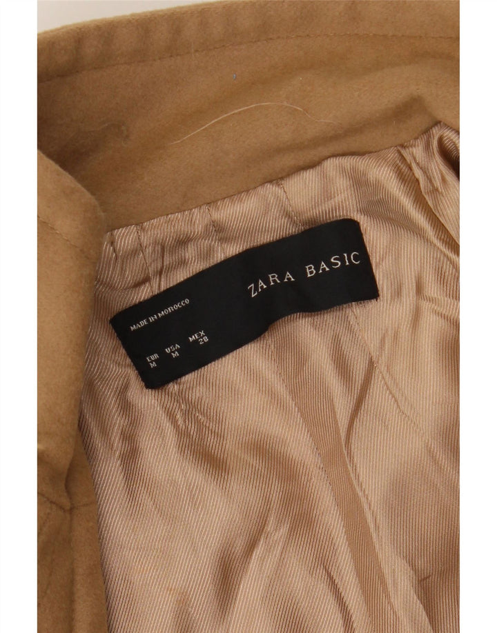 Zara Jaqueta bomber feminina de pele sintética Reino Unido 12 Médio Bege