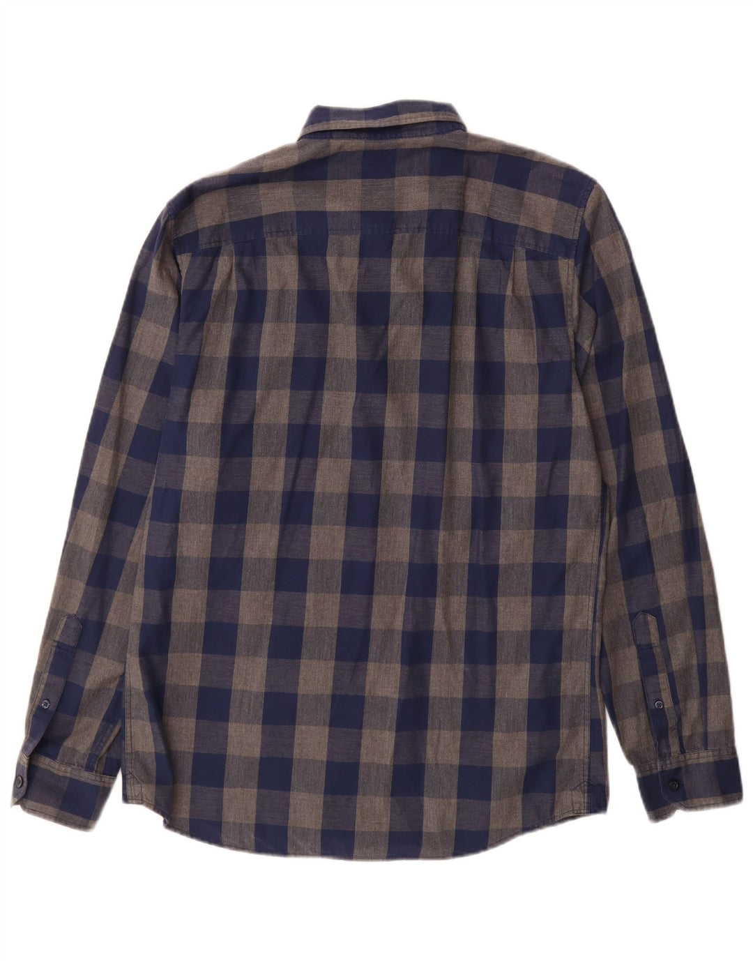 Camisa masculina de flanela de ajuste clássico Jack Wills médio azul marinho algodão guingão