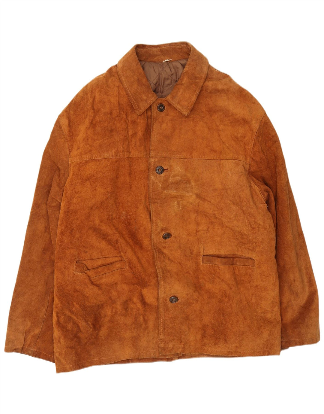 Jaqueta de camurça feminina vintage UK 44 2XL marrom