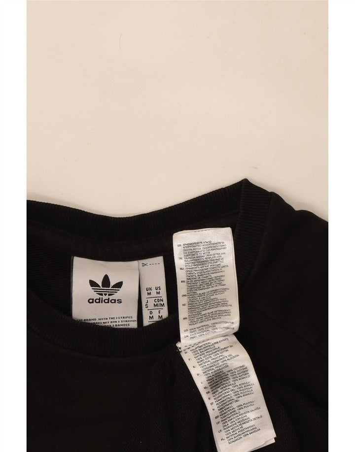 Adidas Mens Graphic Moletom Jumper Médio Algodão Preto
