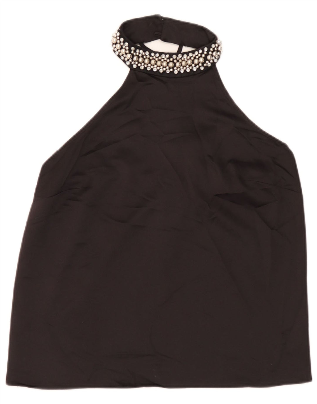 Top Lipsy Feminino Crop Halter UK 12 Médio Poliéster Preto