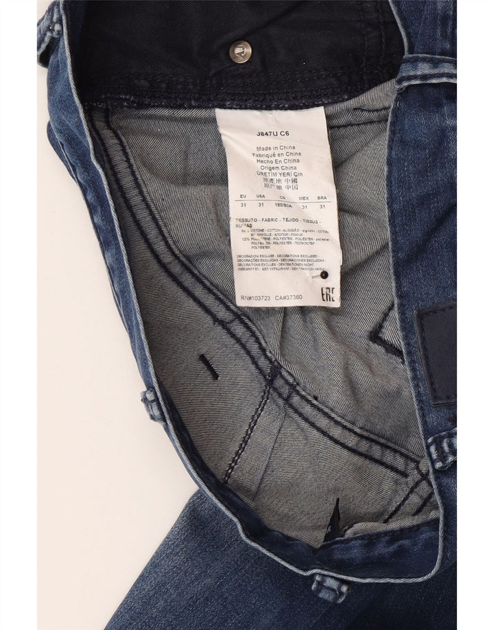 Calça jeans reta masculina Armani W31 L30 azul algodão