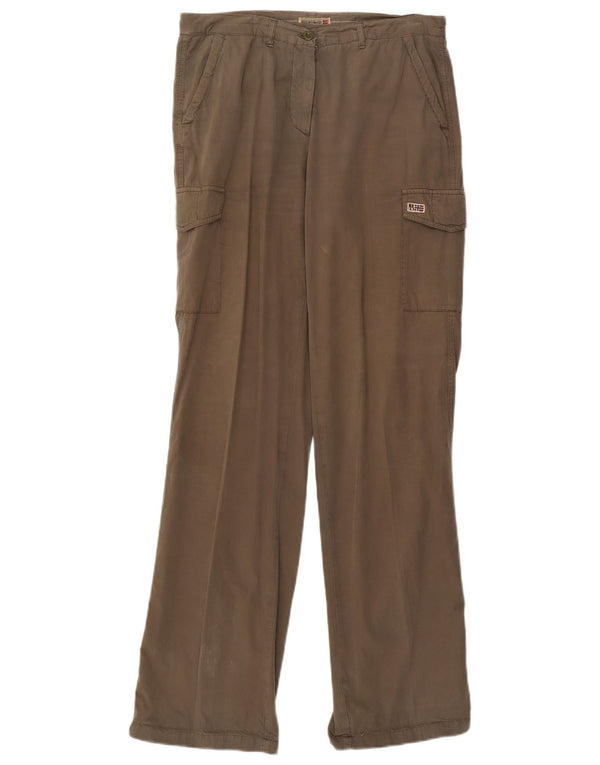 Calça cargo feminina reta Napapijri IT 46 grande W32 L34 algodão cáqui