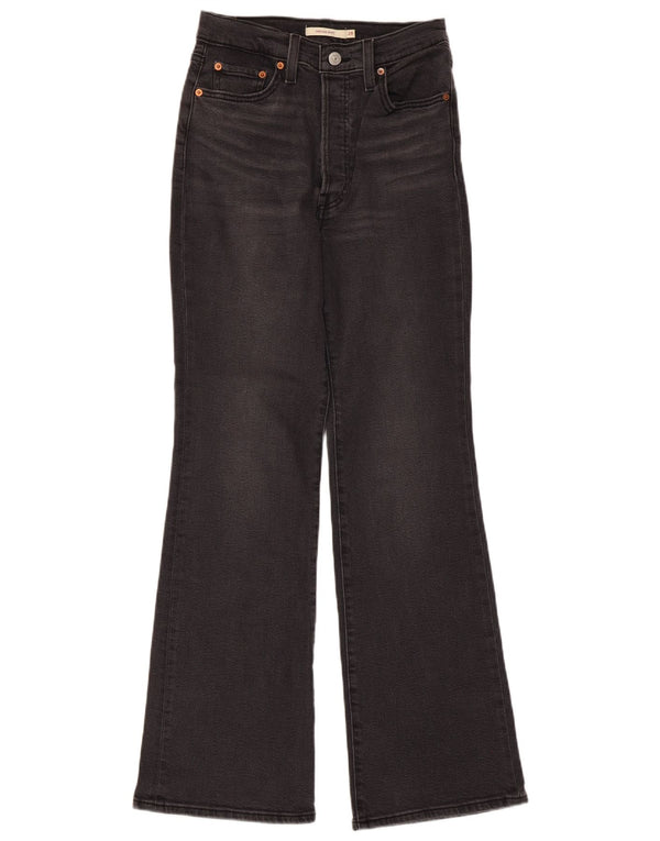 Jeans feminino Levi's Ribcage cintura alta bootcut W28 L31 algodão cinza
