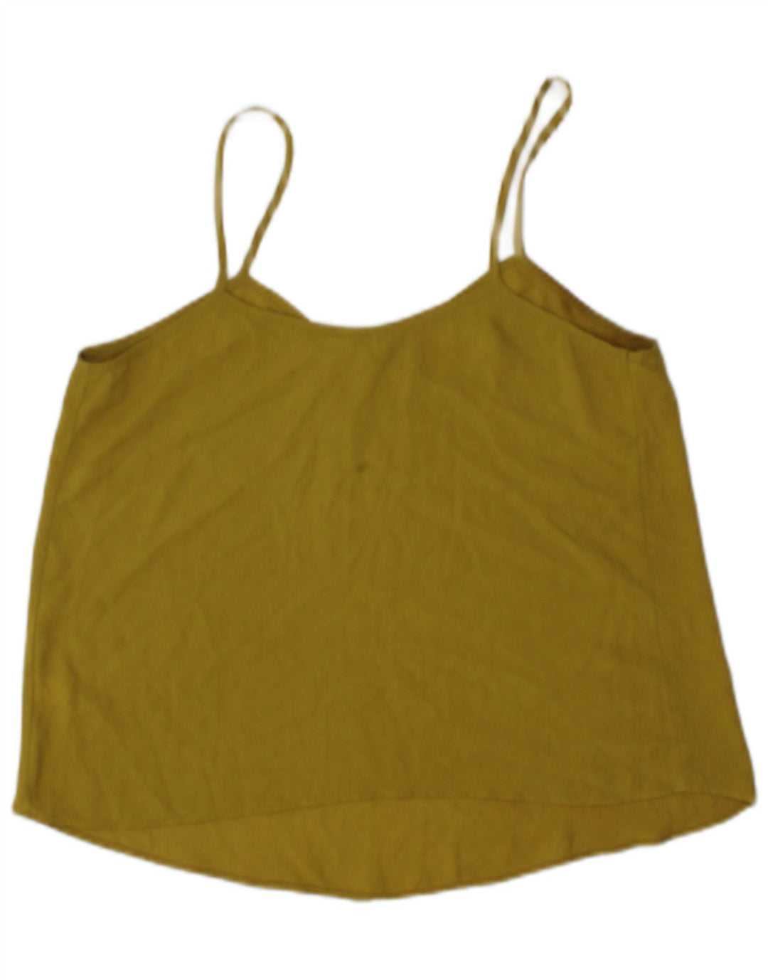 Topshop feminino Cami Top UK 10 pequeno poliéster amarelo
