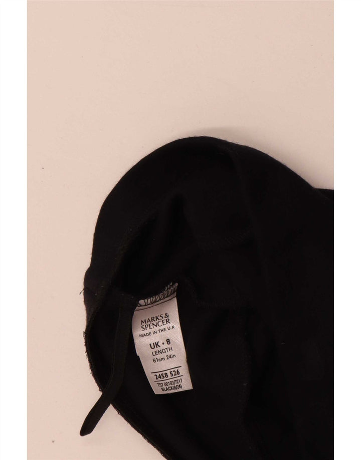 Saia feminina Marks & Spencer A-Line Reino Unido 8 pequena W26 viscose preta