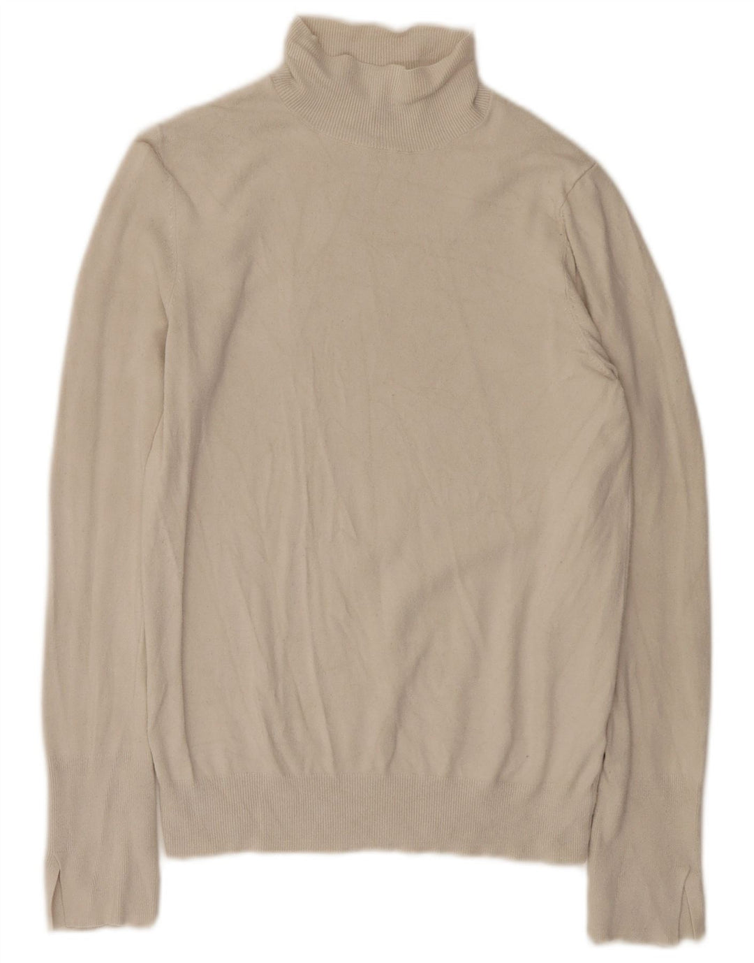 Suéter feminino Zara com gola redonda e viscose branca média UK 12