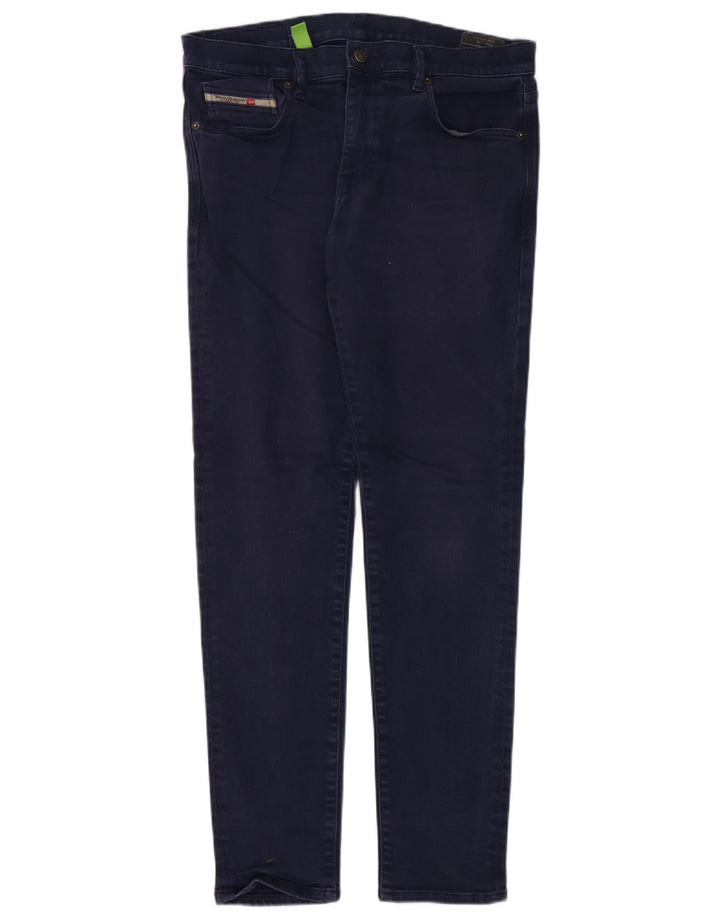 Diesel Mens Slim Jeans W34 L34 Azul Marinho Algodão