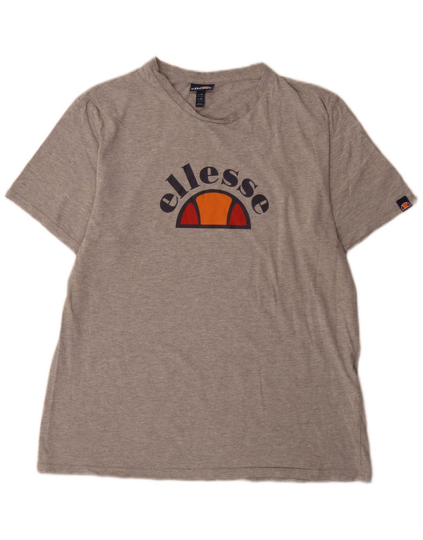 Camiseta masculina Ellesse com estampa gráfica XL algodão manchado cinza