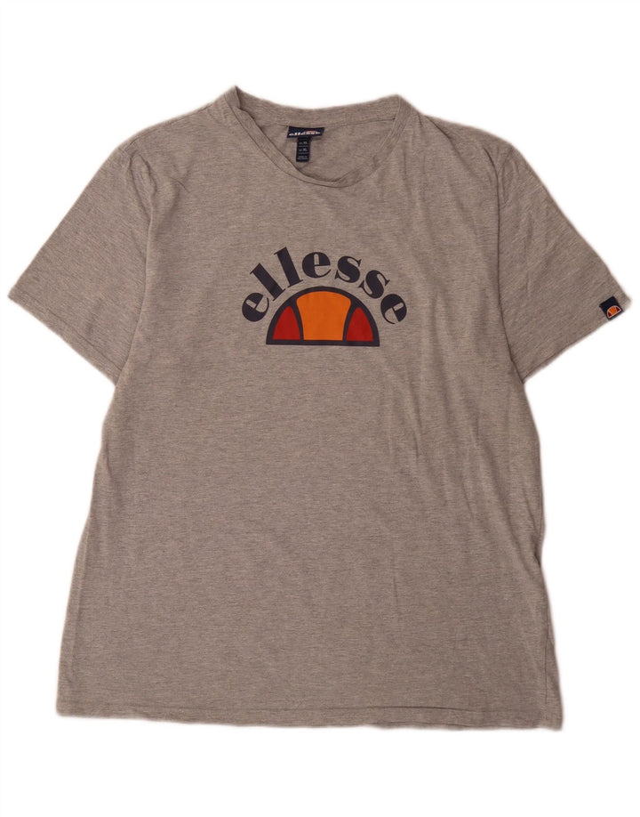 Camiseta masculina Ellesse com estampa gráfica XL algodão manchado cinza