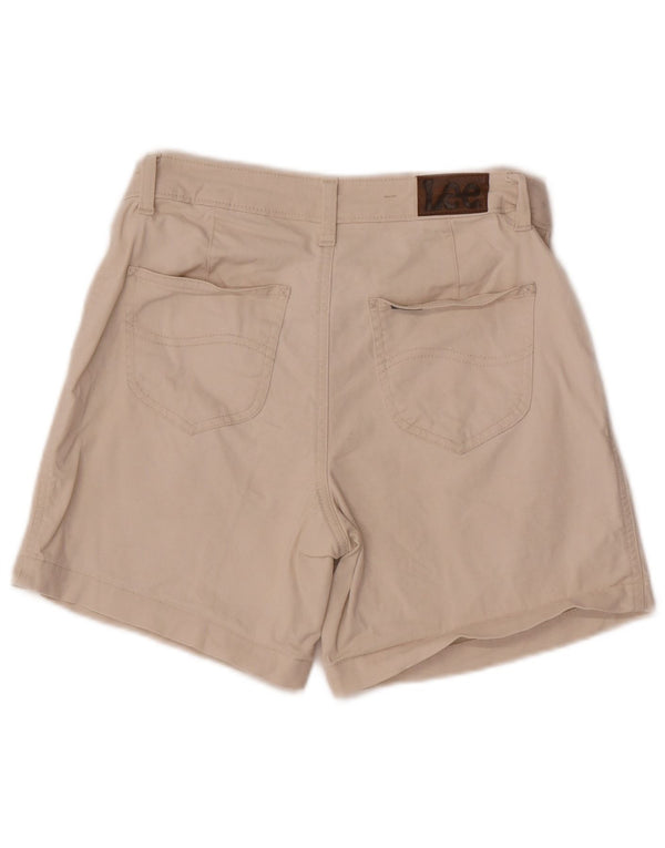 Shorts Chino feminino Lee de cintura média com ajuste regular EUA 4 pequeno W28 algodão bege