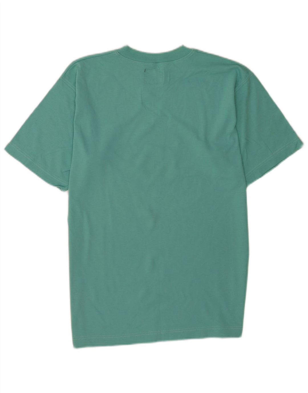 Camiseta masculina Vagabond com estampa gráfica pequena de algodão turquesa