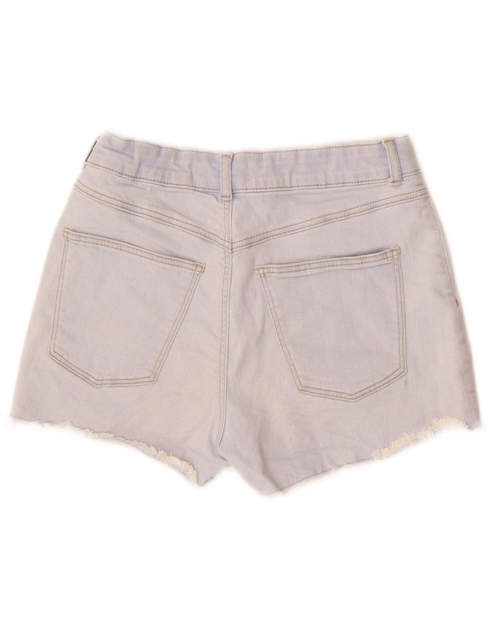 ZARA Shorts jeans de cintura alta para meninas 13-14 anos W26 Azul