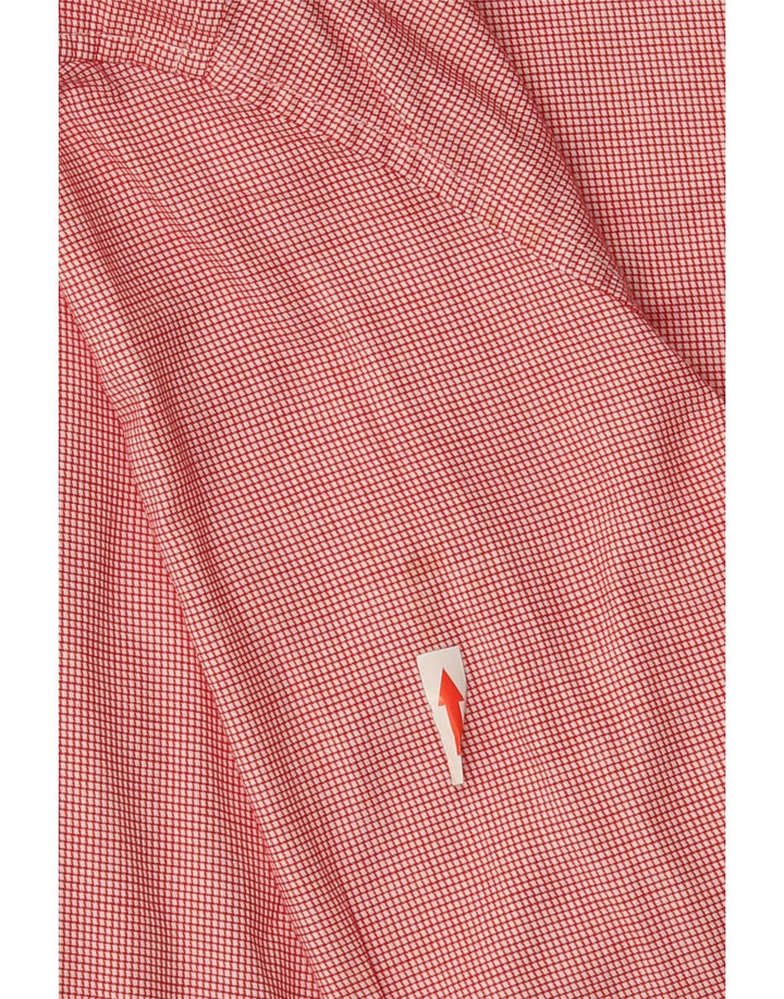 Camisa masculina Tommy Hilfiger Mauritius grande xadrez vermelho algodão
