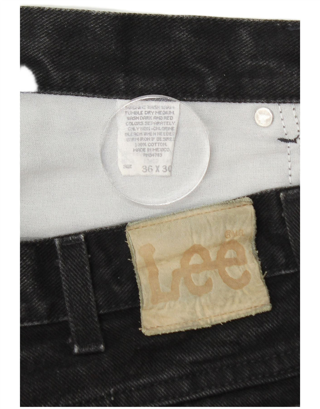 Jeans cônicos masculinos LEE W36 L30 algodão preto