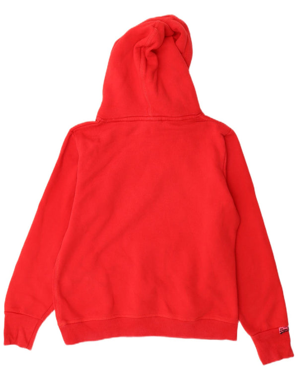 Superdry feminino gráfico moletom com capuz UK 18 XL algodão vermelho