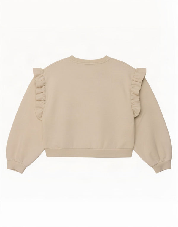 Zara Womens Crop Sweatshirt Jumper Reino Unido 16 Grande Algodão Branco