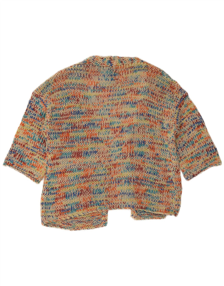 Zara Suéter cardigã feminino oversized manga 3/4 Reino Unido 10 pequeno multicolorido