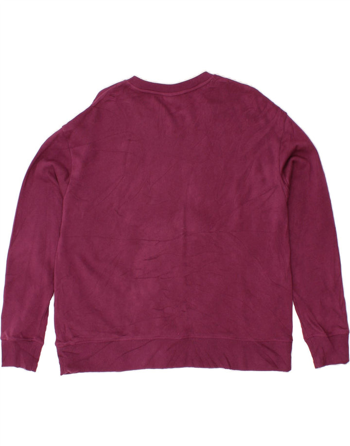 REEBOK Womens Graphic Sweatshirt Jumper UK 16 Large Purple Cotton Vintage Reebok and Second-Hand Reebok from Messina Hembry 