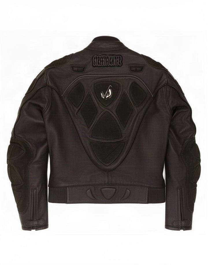 Jaqueta masculina Streetfighter de couro Racer IT 48 médio preto