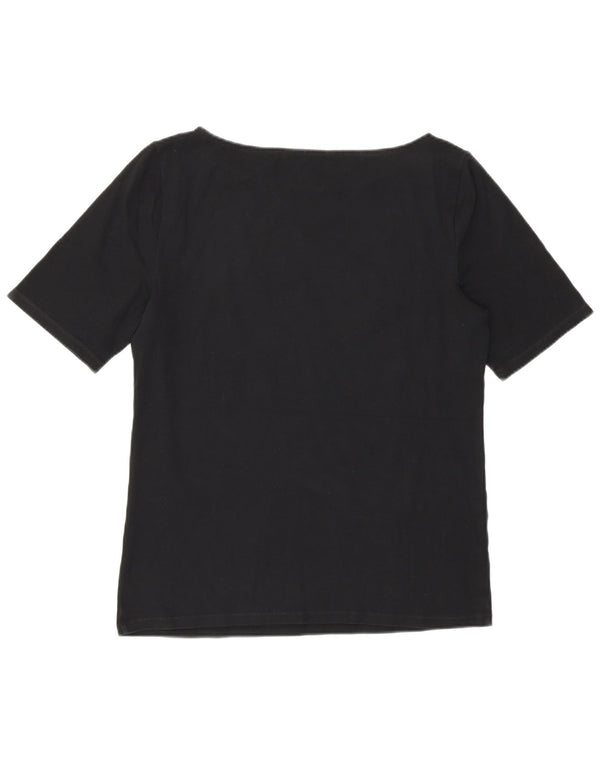 Ralph Lauren Camiseta Feminina Top UK 14 Grande Preto