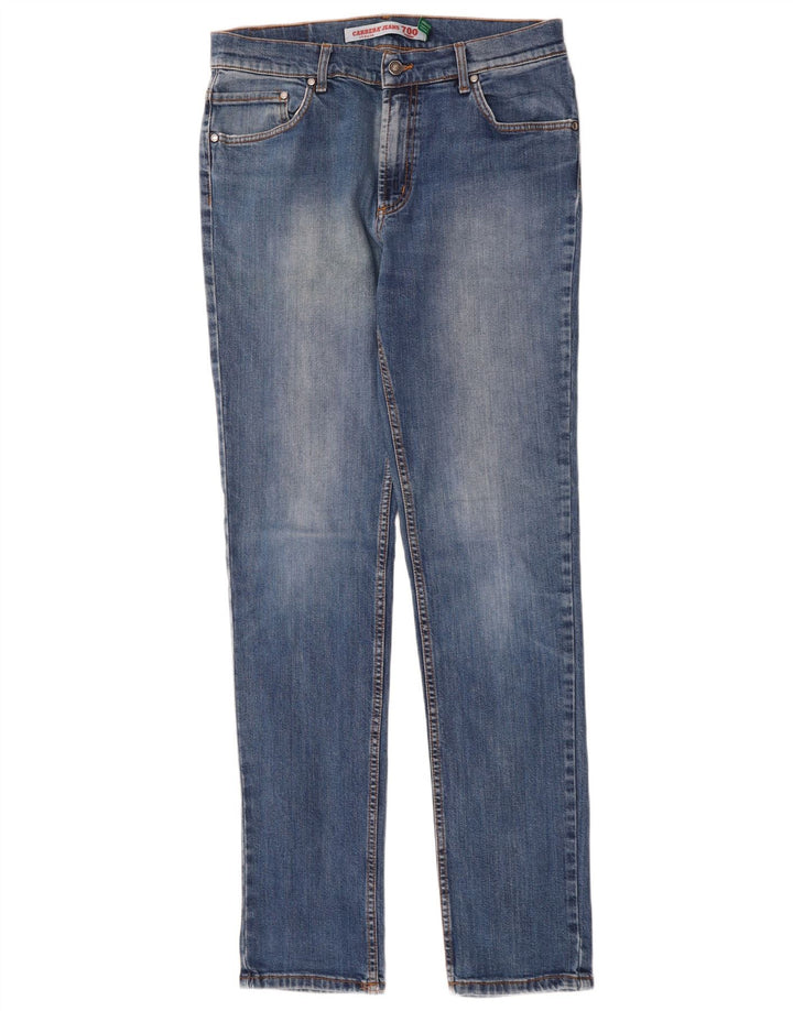 CARRERA Masculino 700 Straight Jeans IT 50 Grande W34 L35 Azul Algodão