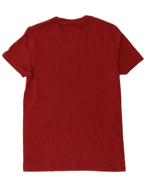 Tommy Hilfiger Camiseta masculina gráfica Top pequeno algodão Borgonha