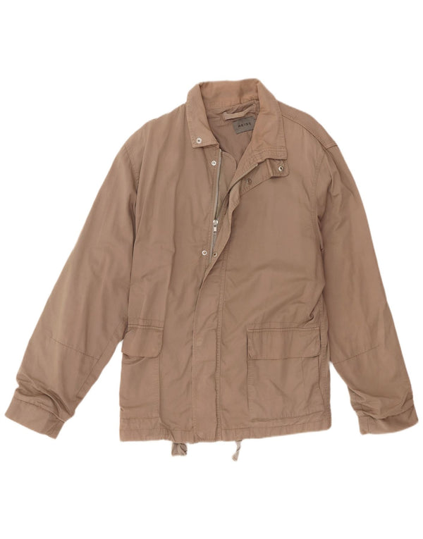Jaqueta utilitária masculina Reiss UK 44 2XL algodão bege