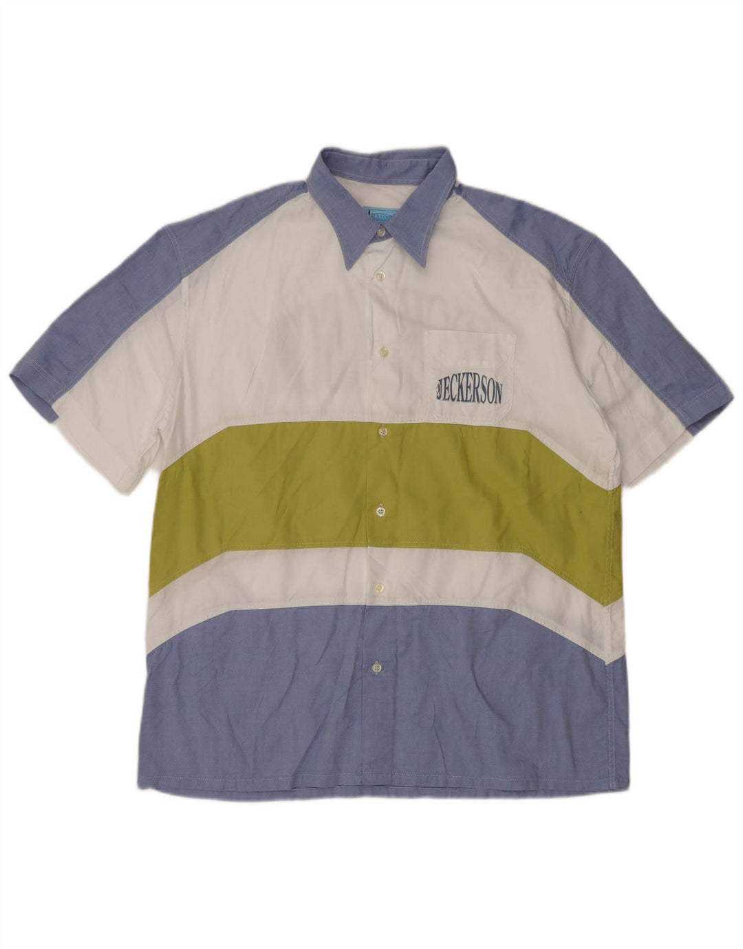 JECKERSON Camisa masculina gráfica de manga curta XL azul colorblock