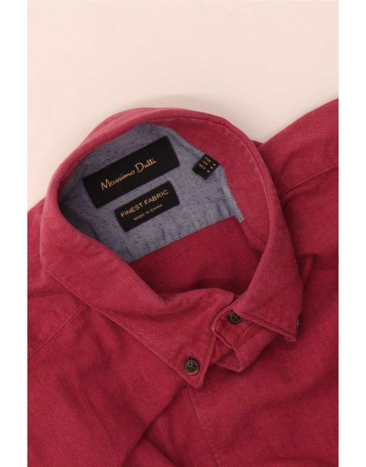 Camisa masculina Massimo Dutti rosa médio