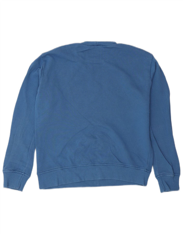 Suéter gráfico Benetton Boys 8-9 anos grande algodão azul