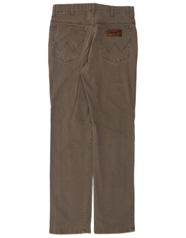 Wrangler Mens Texas Stretch Calça Casual Reta W34 L32 Algodão Cinza