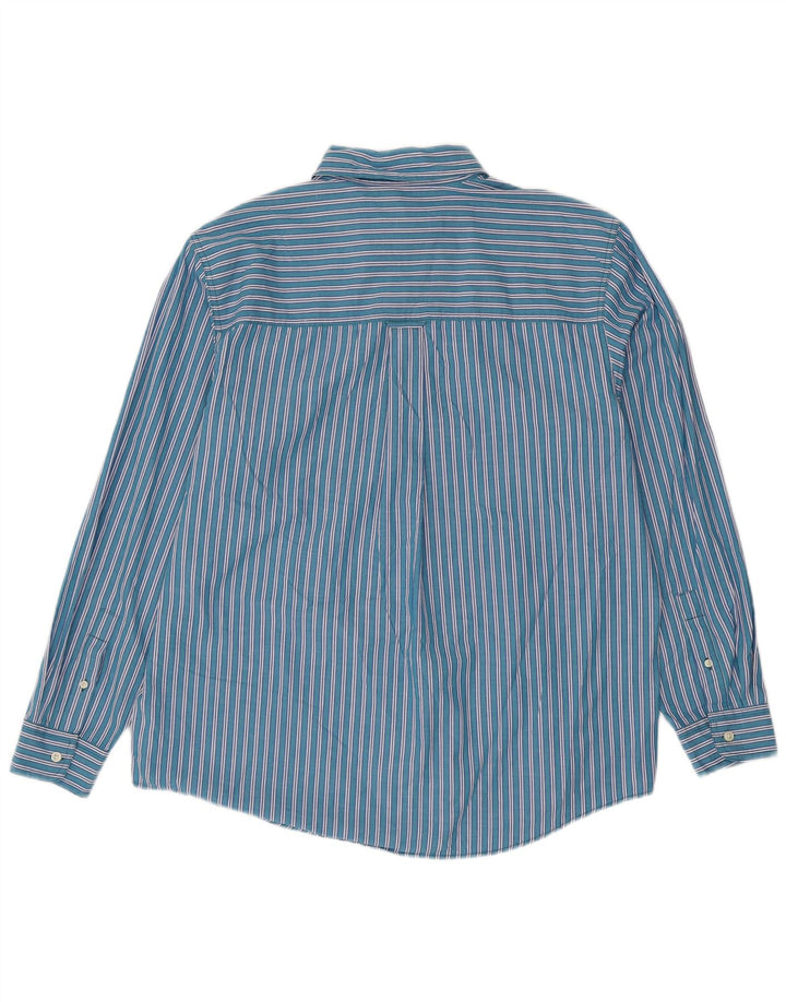 Camisa masculina Chaps grande algodão listrado azul