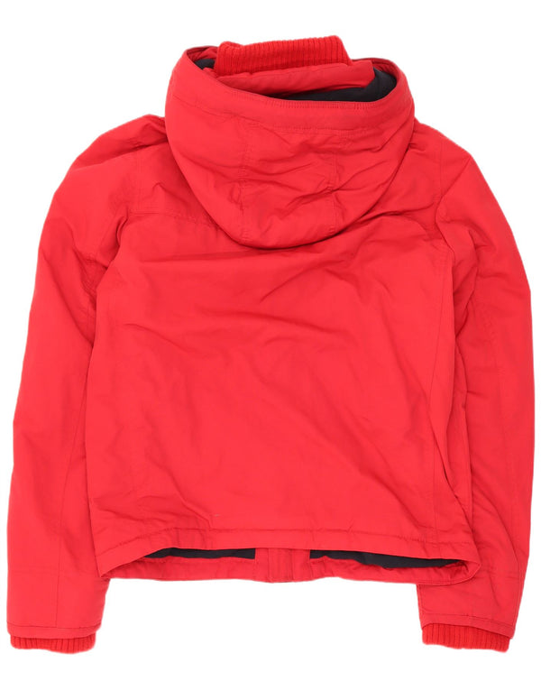 Jaqueta corta-vento masculina Abercrombie & Fitch com capuz Reino Unido 40 grande nylon vermelho