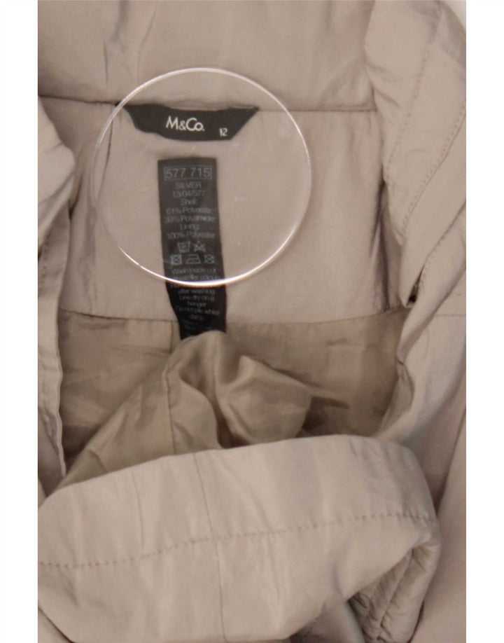 Jaqueta parka feminina com capuz M&Co UK 12 poliéster cinza médio