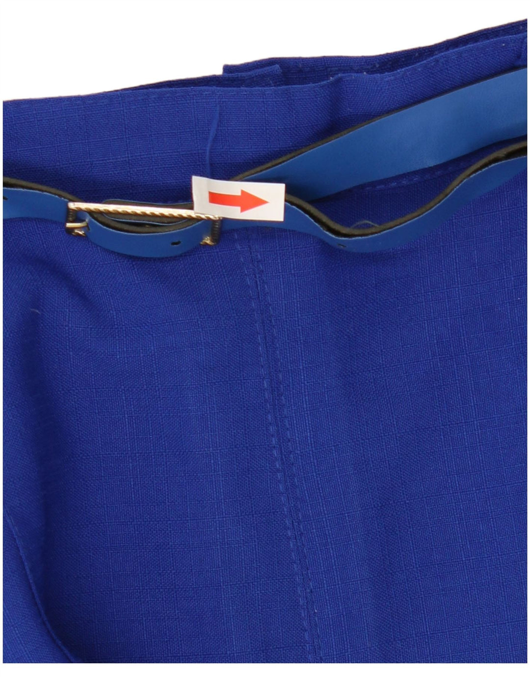 Saia plissada feminina vintage UK 14 médio W28 azul poliéster