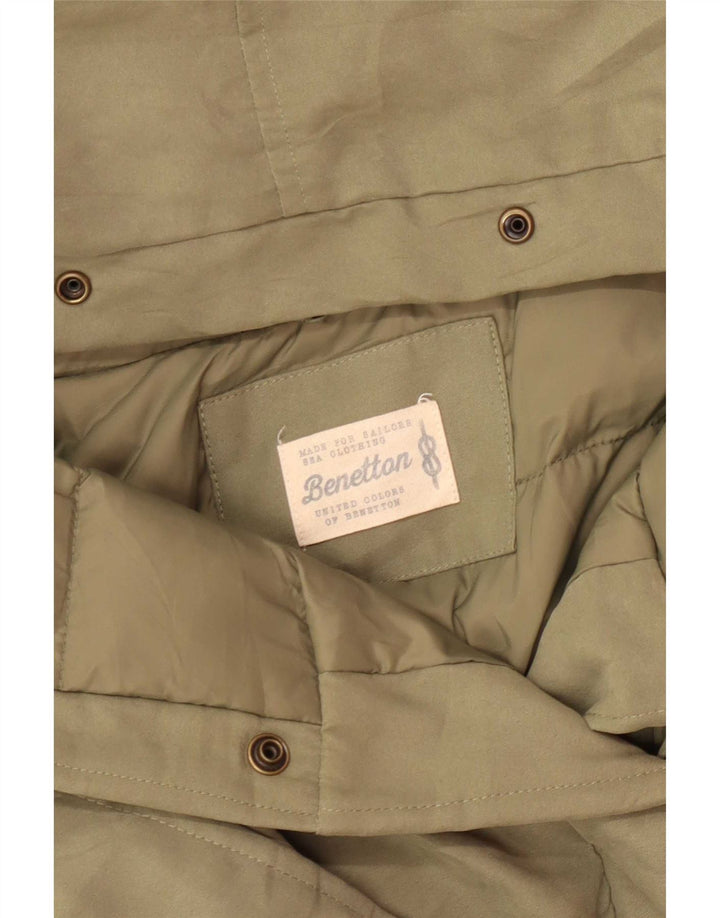 Jaqueta Parka Feminina Benetton Com Capuz UK 14 Verde Médio