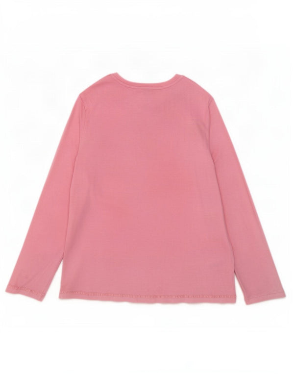 Top feminino Marks & Spencer manga comprida UK 18 XL viscose rosa